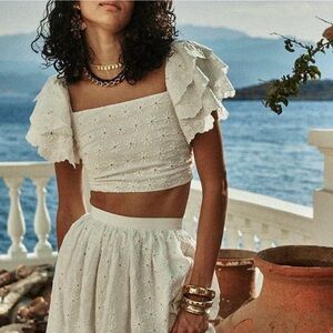 Caroline‎ Constas Like New Estelle White Top Size Large